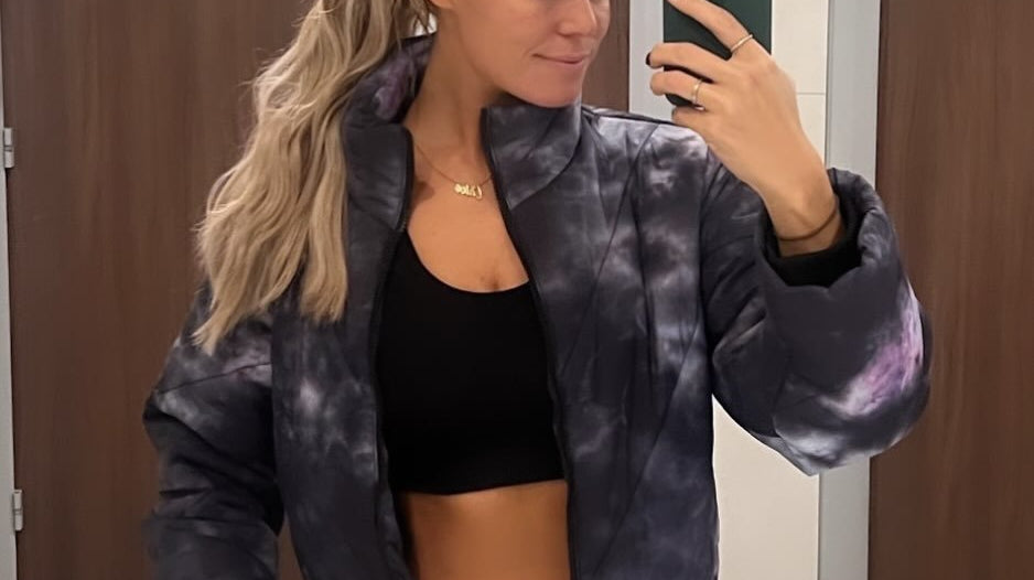 Chloe Meadows in Electric & Rose Bomber Jacket - Spoiled Brat