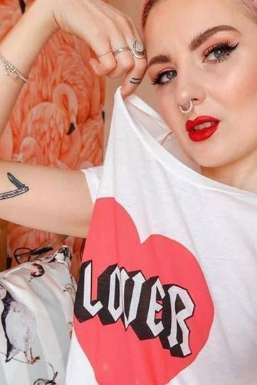 Honey Pop wears Wildfox Lover Tee - Spoiled Brat