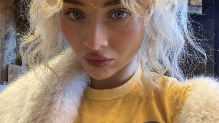 Sabrina Carpenter wears JUNKFOOD Strawberry Fields T-Shirt - Spoiled Brat