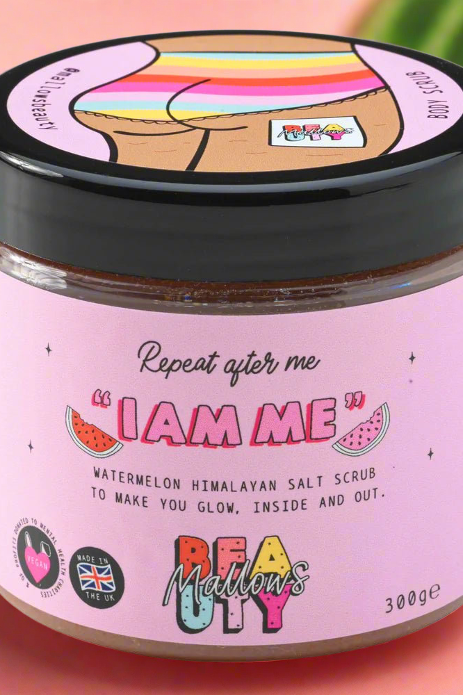 Mallows Beauty Watermelon Pink Himalayan Body Scrub Beauty Kit by Mallows Beauty as seen on celebrities
