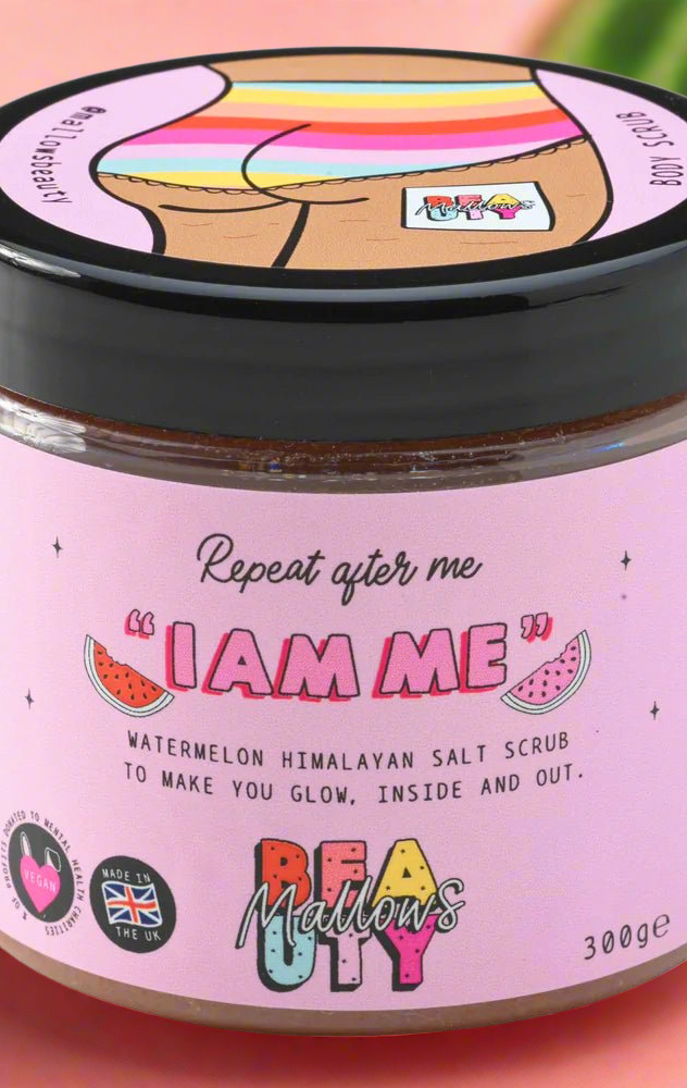Mallows Beauty Watermelon Pink Himalayan Body Scrub Beauty Kit by Mallows Beauty as seen on celebrities