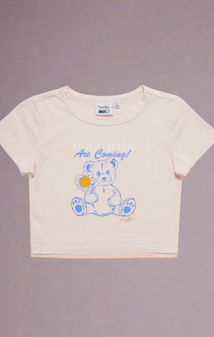 Samii Ryan x Smileyworld® Good Days Baby Tee T-Shirt by Samii Ryan as seen on celebrities