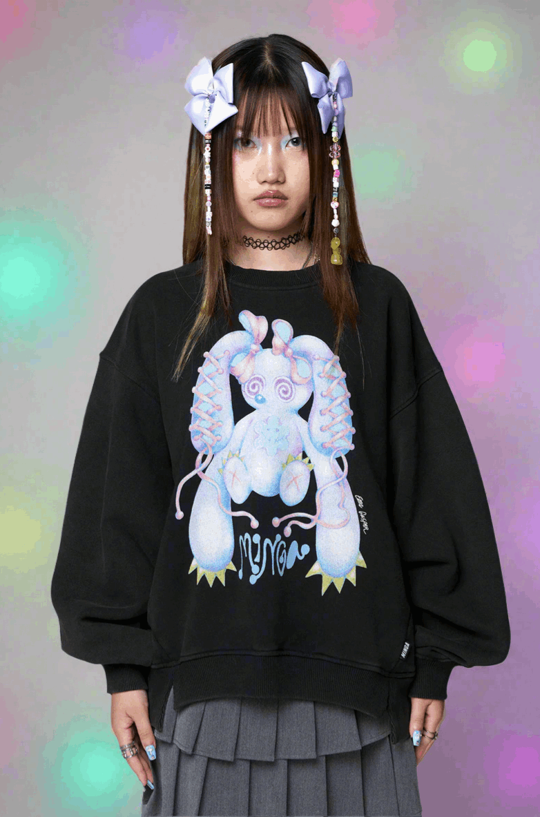 Minga London x Ema Gaspar Bunny Graphic Sweatshirt Sweater by Minga London as seen on celebrities
