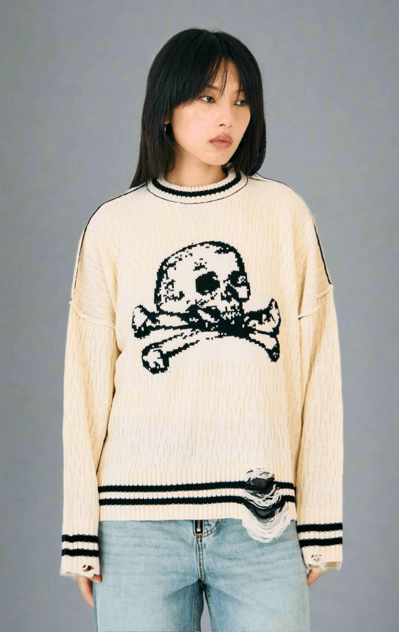 The Ragged Priest Cult Skull Knit Jumper