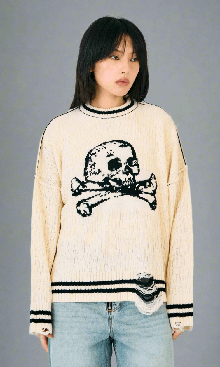 The Ragged Priest Cult Skull Knit Jumper