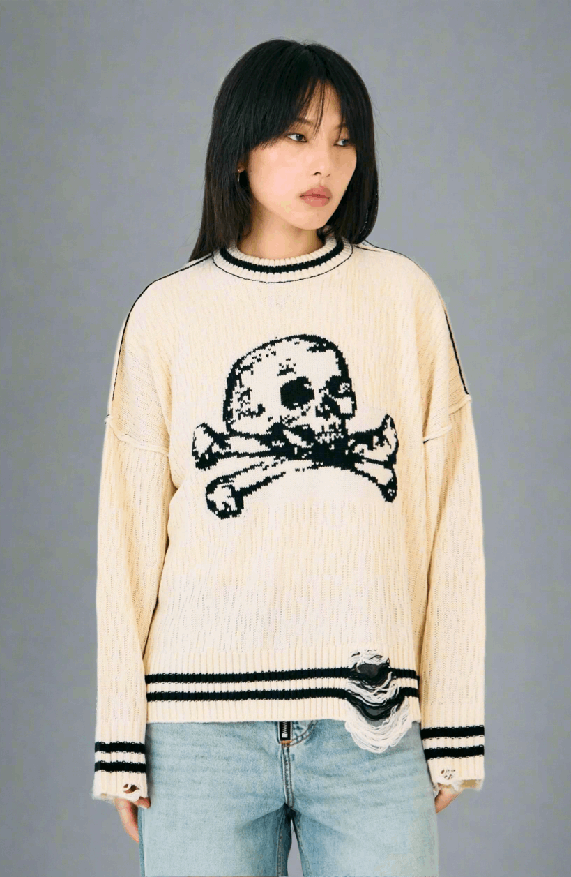 The Ragged Priest Cult Skull Knit Jumper
