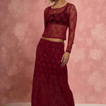 Daisy Street Red Lace Maxi Skirt with Bows Maxi Skirt by Daisy Street as seen on celebrities