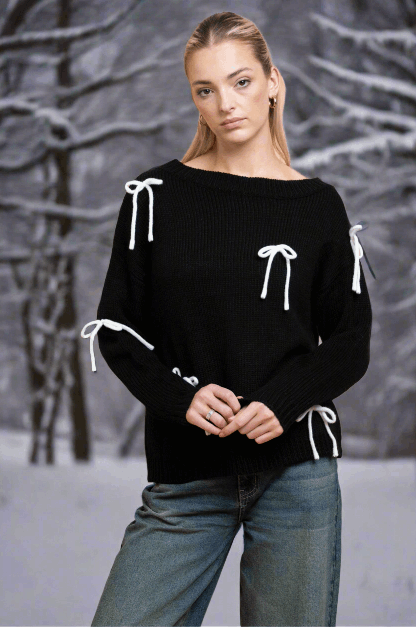 Daisy Street Bow Detail Jumper Jumper by Daisy Street as seen on celebrities