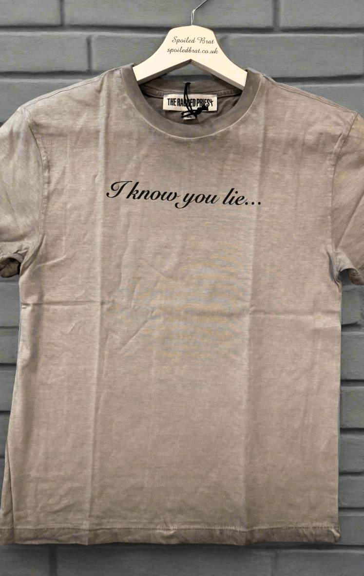 The Ragged Priest Liar Slogan Tee T-Shirt by The Ragged Priest as seen on celebrities