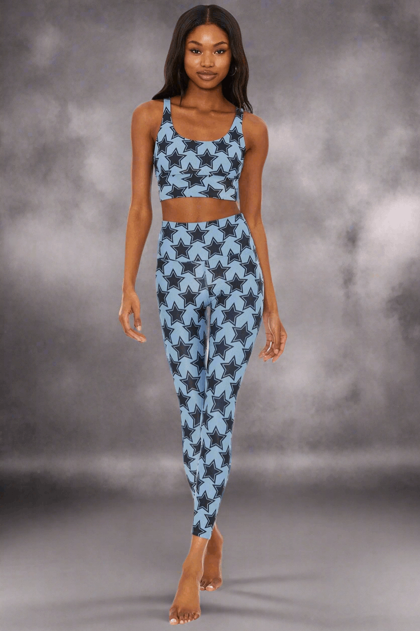 Beach Riot Ayla Pewter Disco Star Leggings Leggings by Beach Riot as seen on celebrities