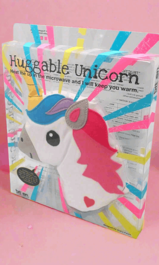 Bitten Design Huggable Unicorn Head Hot Water Bottle by Bitten as seen on celebrities