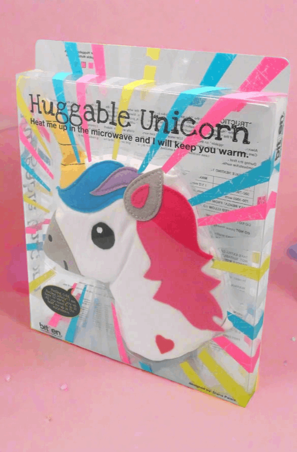 Bitten Design Huggable Unicorn Head Hot Water Bottle by Bitten as seen on celebrities