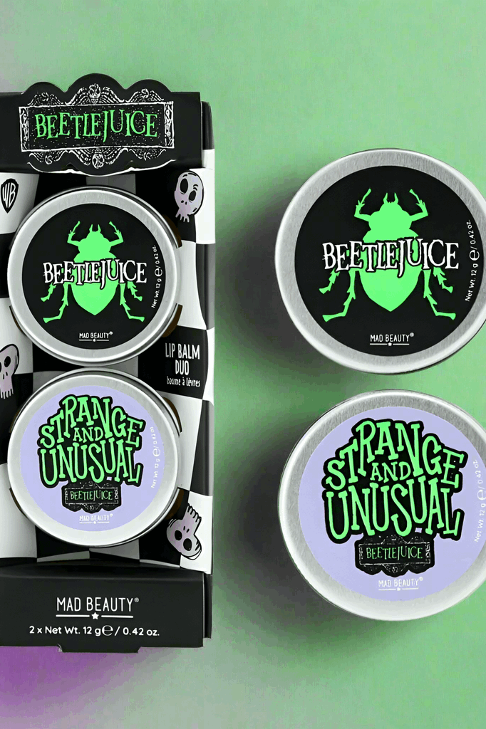Warner Brothers Beetlejuice Lip Balm Duo Lip Balm by Mad Beauty as seen on celebrities