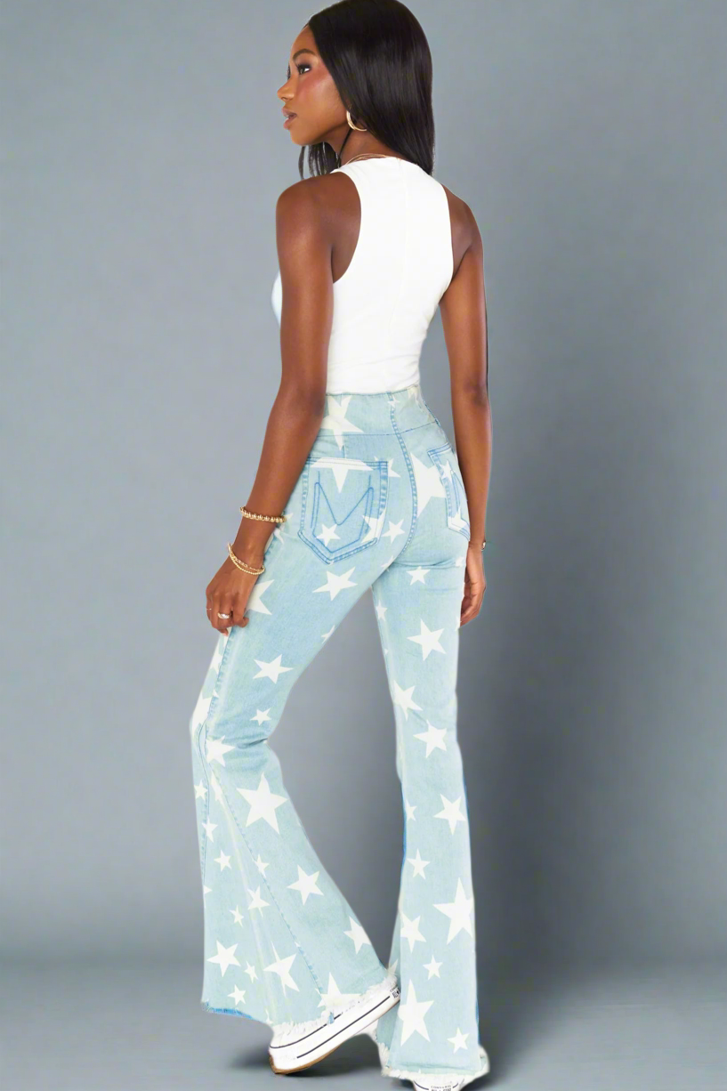 Show Me Your Mumu Berkeley Star Bells Flared Jeans by Show Me Your Mumu – Jeans – XS | Spoiled Brat UK