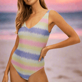 Beach Riot Reese One Piece Cotton Candy Ombre Shine Swimsuit Swimsuit by Beach Riot as seen on celebrities