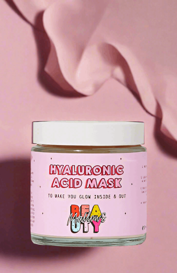 Mallows Beauty Hyaluronic Acid Pink Clay Face Mask Beauty Kit by Mallows Beauty as seen on celebrities