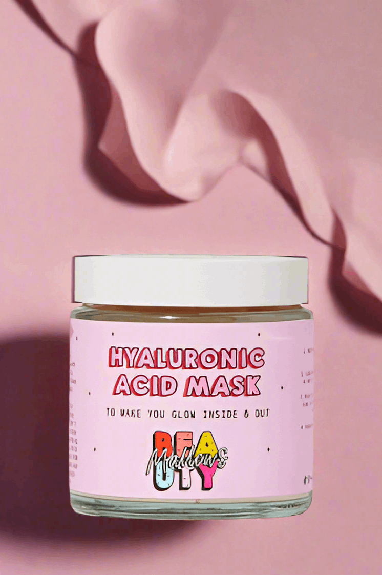 Mallows Beauty Hyaluronic Acid Pink Clay Face Mask Beauty Kit by Mallows Beauty as seen on celebrities