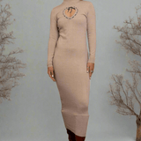 Daisy Street Cream Heart Cutout Midaxi Dress Maxi Dress by Daisy Street as seen on celebrities