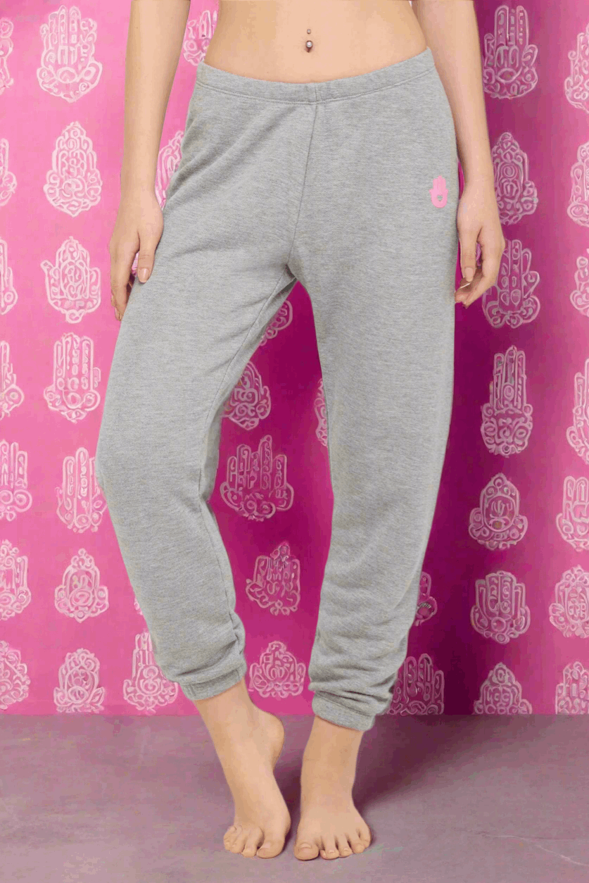 Spiritual Gangster Hamsa Luna Sweatpant Jogger Bottoms by Spiritual Gangster as seen on celebrities
