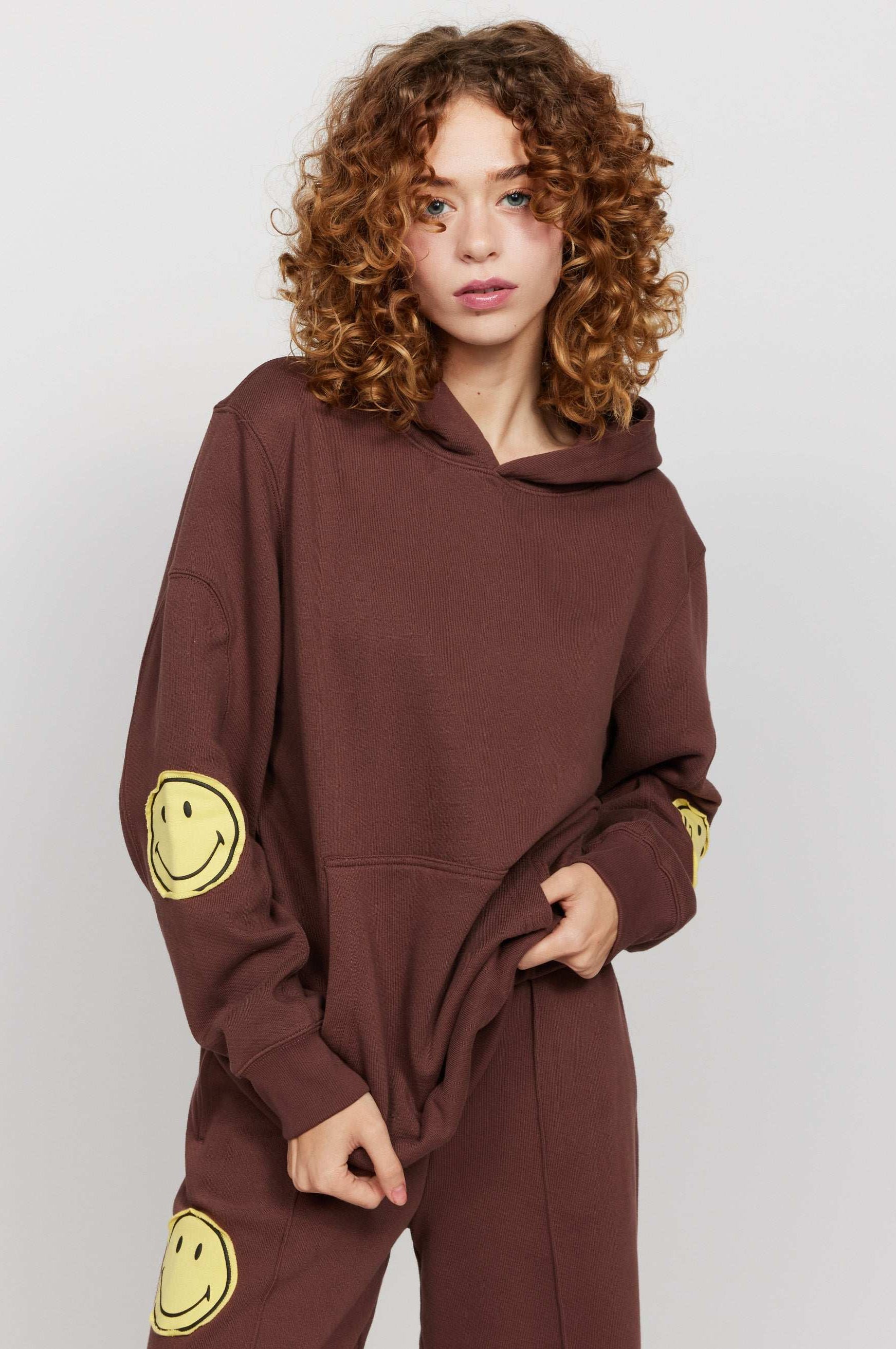 Samii Ryan Smiley® Oversized Hoodie Hooded Sweatshirt by Samii Ryan as seen on celebrities