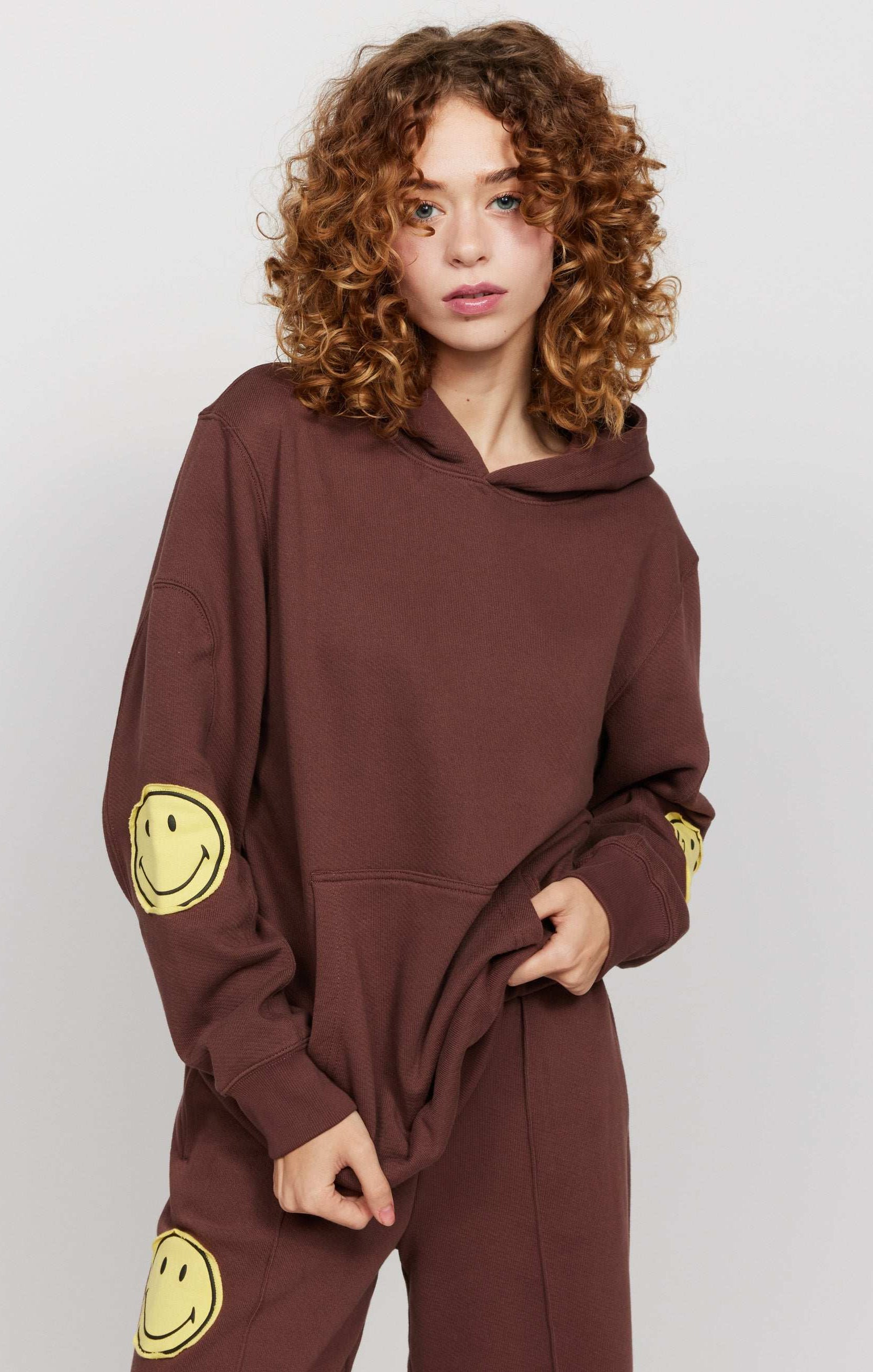 Samii Ryan Smiley® Oversized Hoodie Hooded Sweatshirt by Samii Ryan as seen on celebrities