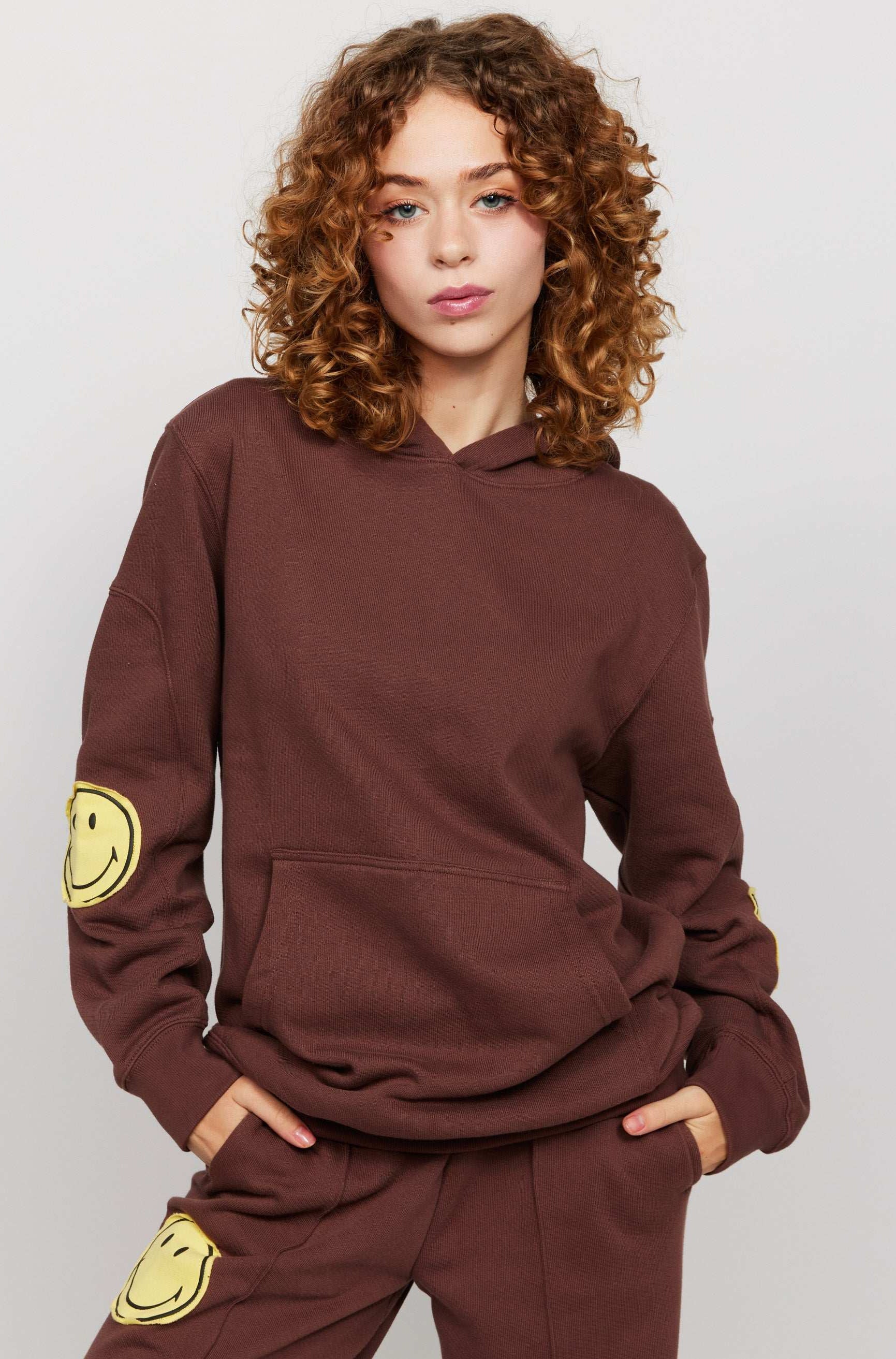 Samii Ryan Smiley® Oversized Hoodie Hooded Sweatshirt by Samii Ryan as seen on celebrities