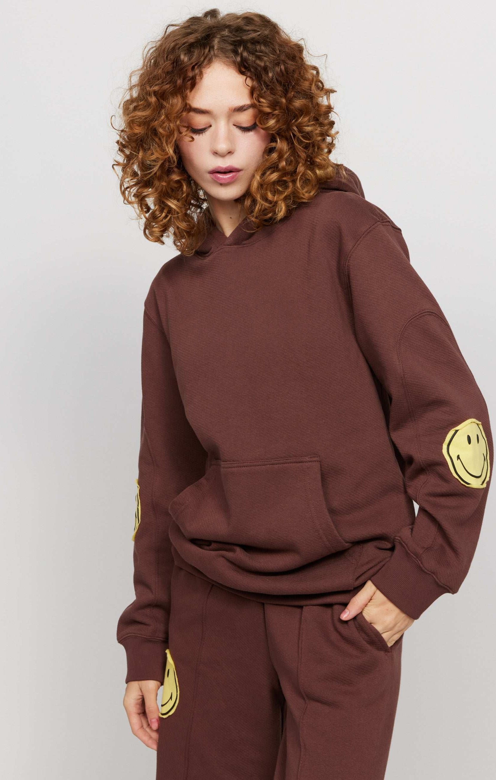 Samii Ryan Smiley® Oversized Hoodie Hooded Sweatshirt by Samii Ryan as seen on celebrities