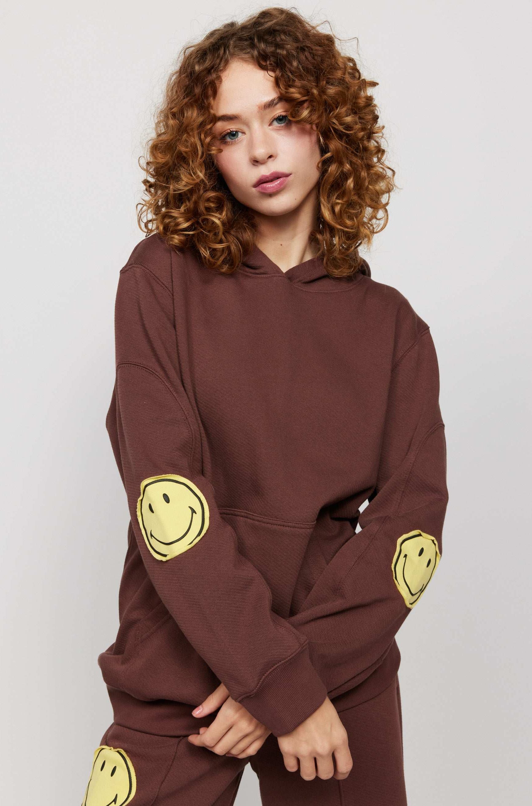 Samii Ryan Smiley® Oversized Hoodie Hooded Sweatshirt by Samii Ryan as seen on celebrities