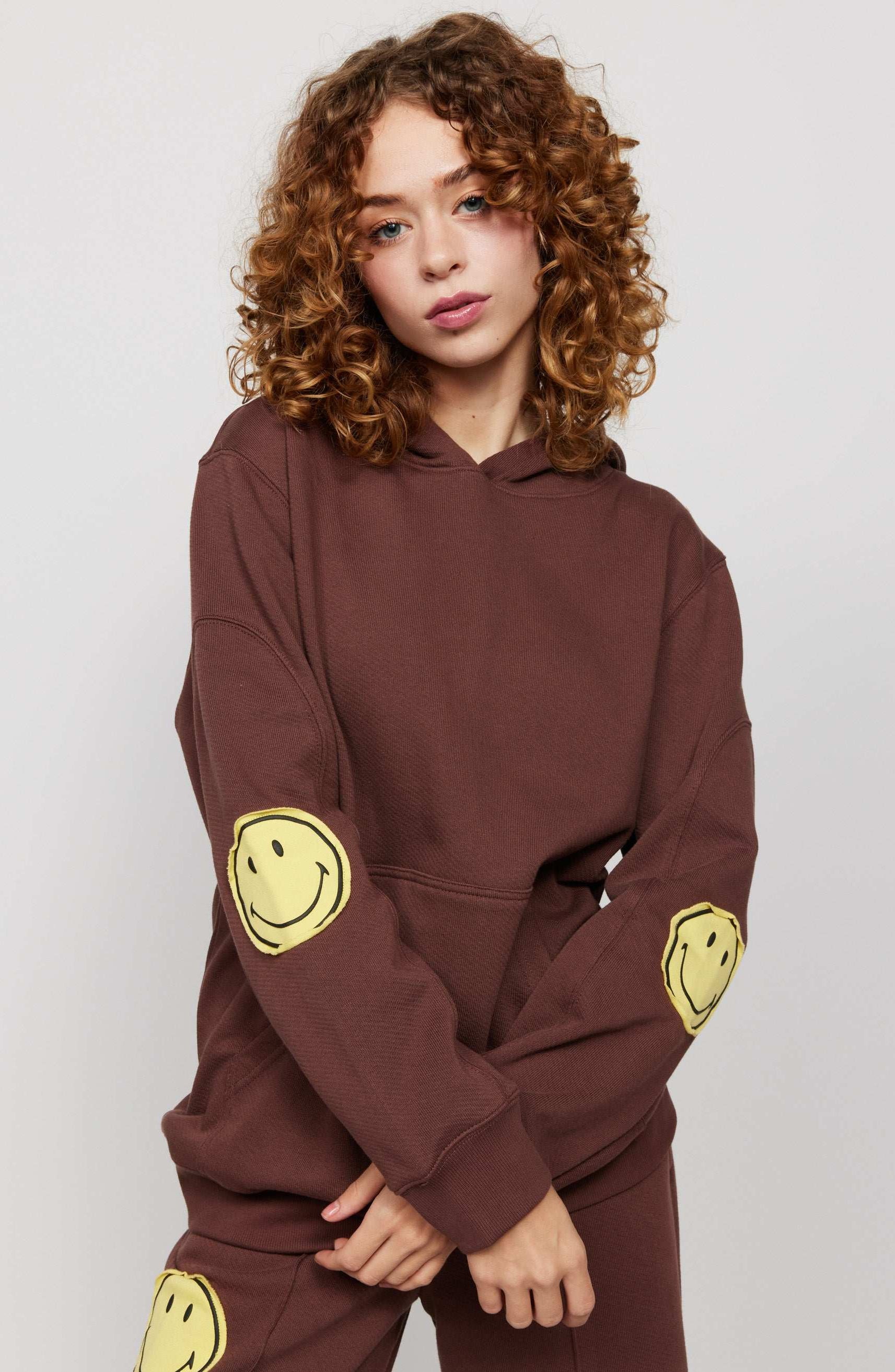 Samii Ryan Smiley® Oversized Hoodie Hooded Sweatshirt by Samii Ryan as seen on celebrities