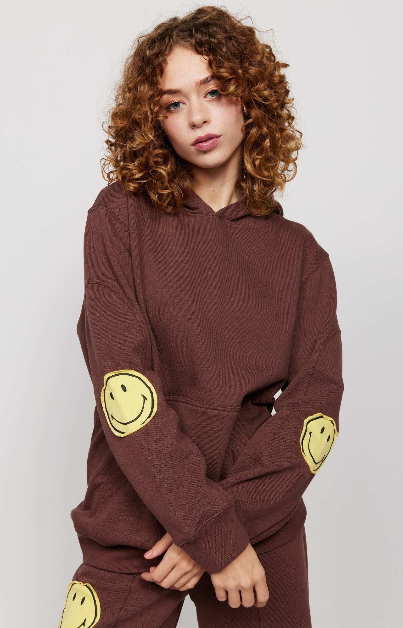 Samii Ryan Smiley® Oversized Hoodie Hooded Sweatshirt by Samii Ryan as seen on celebrities