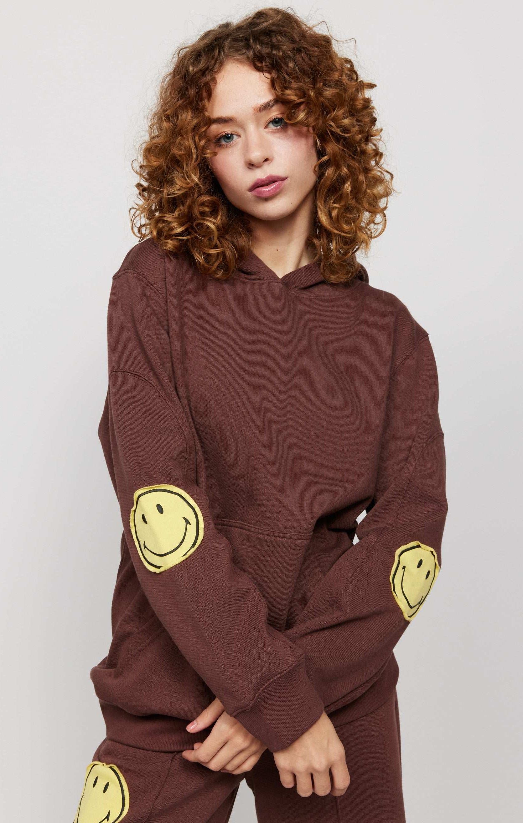 Samii Ryan Smiley® Oversized Hoodie Hooded Sweatshirt by Samii Ryan as seen on celebrities