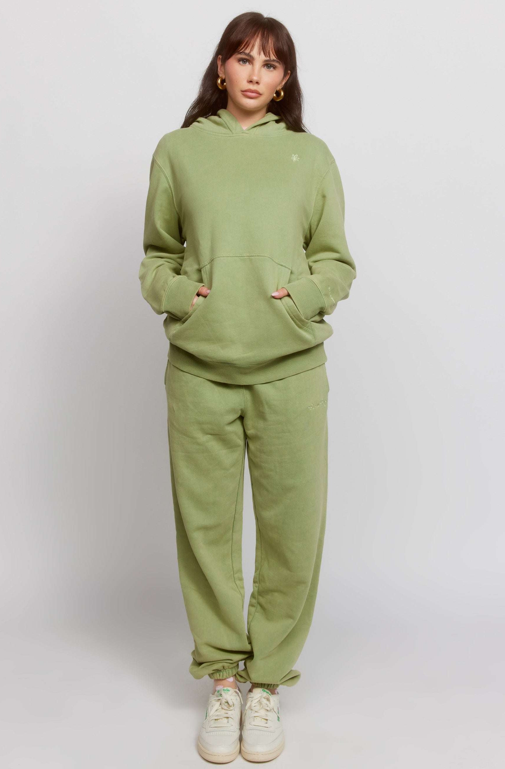 Samii Ryan Olive Hoodie Hooded Sweatshirt by Samii Ryan as seen on celebrities