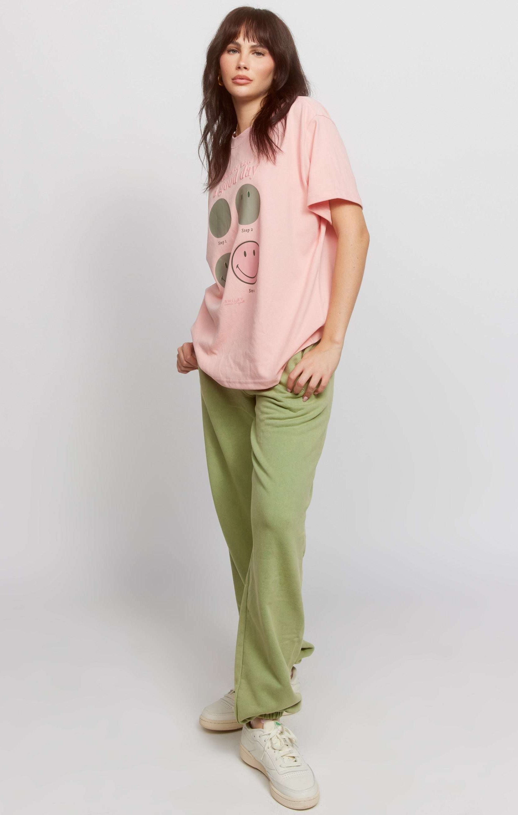 Samii Ryan Smiley® Good Day Oversized Tee T-Shirts by Samii Ryan as seen on celebrities