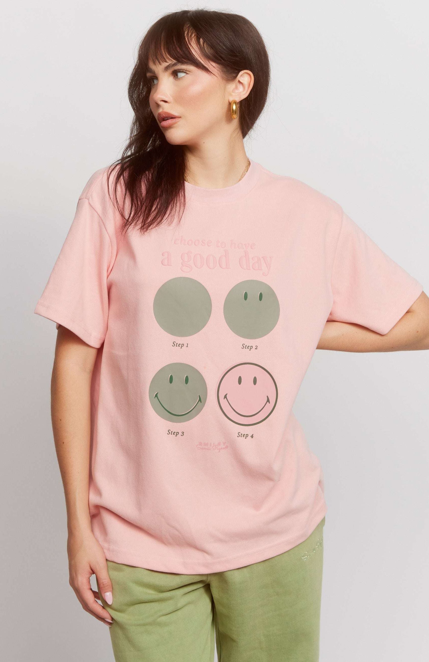 Samii Ryan Smiley® Good Day Oversized Tee T-Shirts by Samii Ryan as seen on celebrities