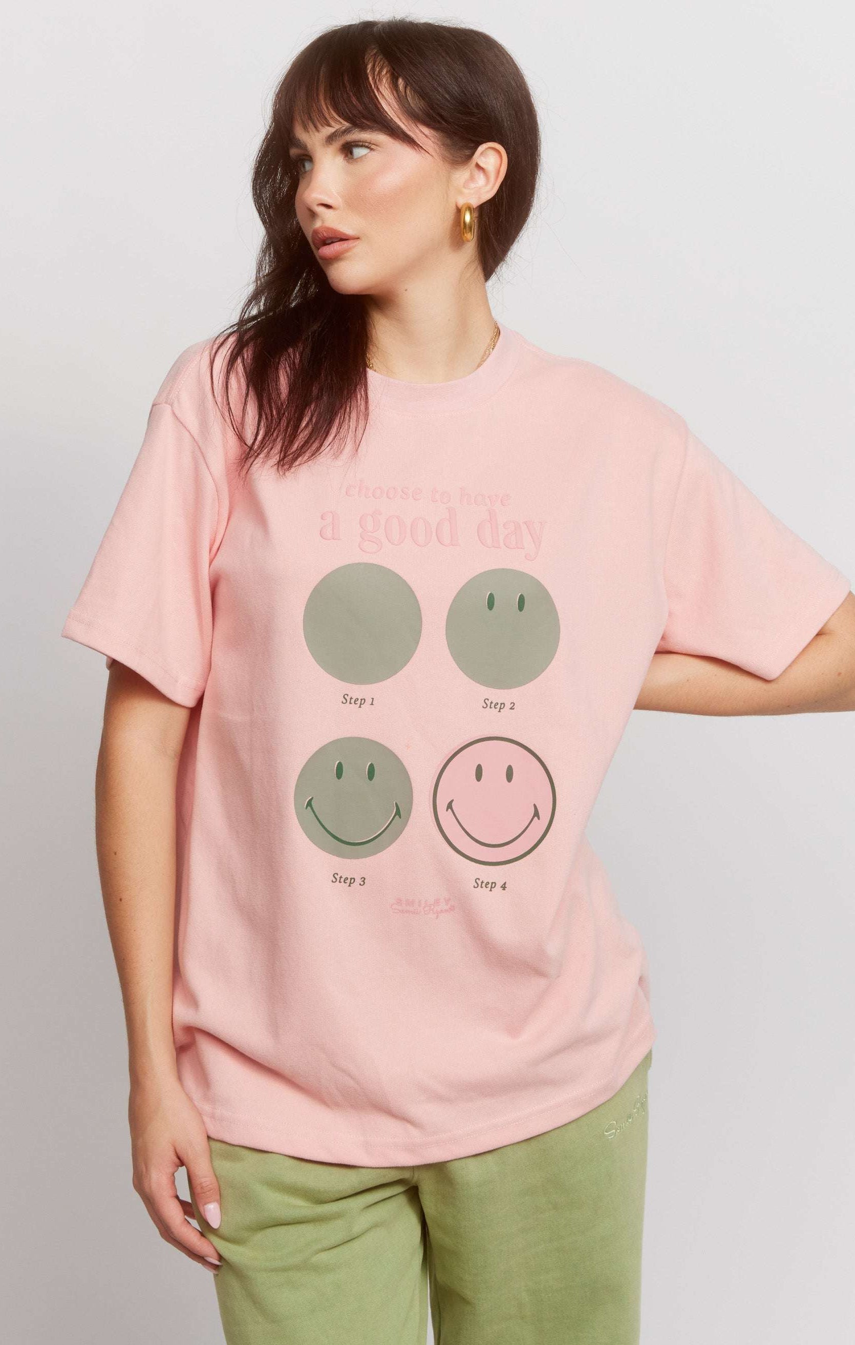 Samii Ryan Smiley® Good Day Oversized Tee T-Shirts by Samii Ryan as seen on celebrities