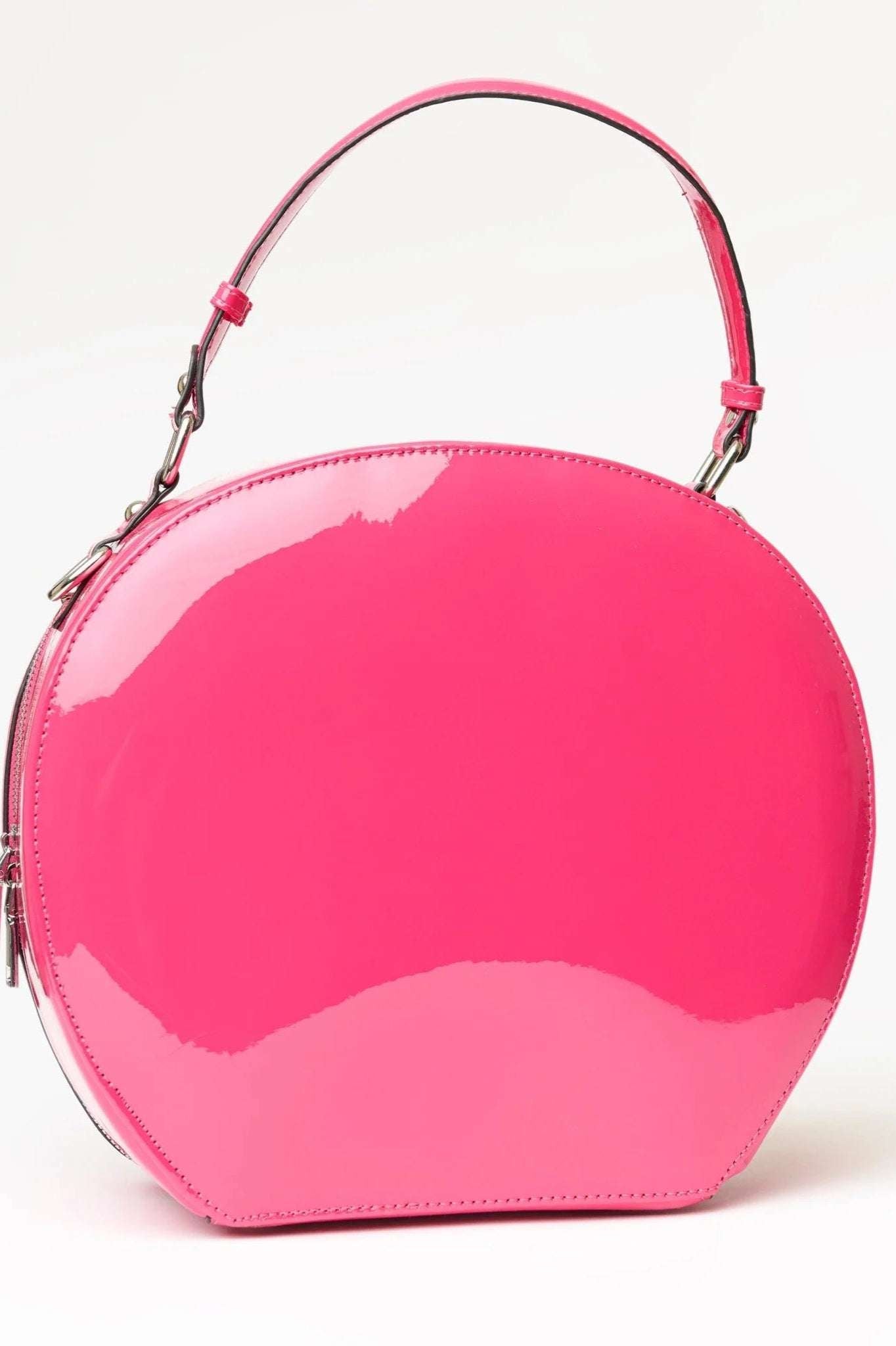 Barbie X Unique Vintage 1950s Pink Leatherette Commuter Set Circle Bag Cross Body Bag by Unique Vintage as seen on celebrities