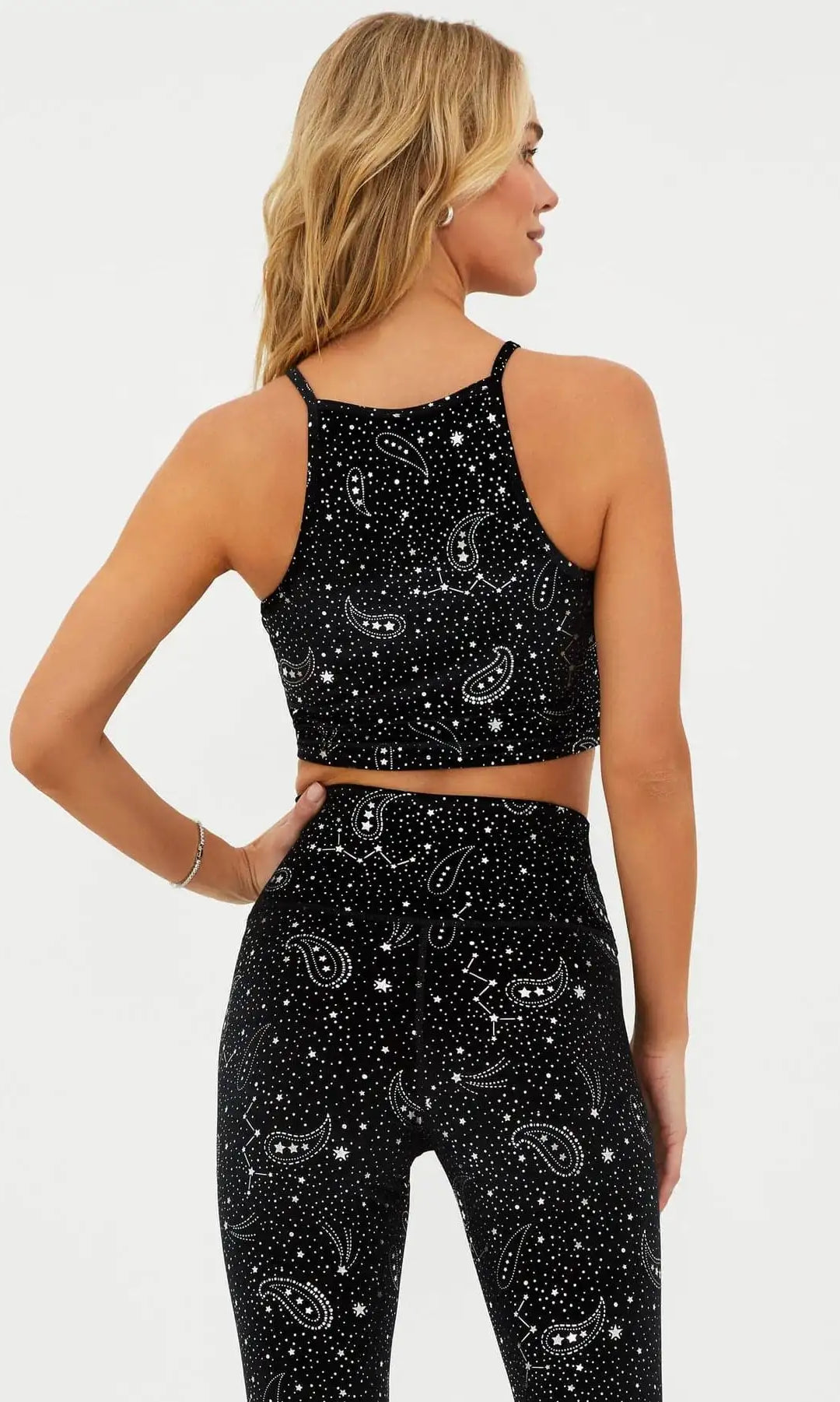 Beach Riot Anna Shooting Stars Gym Bra Top as seen on Malin Andersson Crop Top by Beach Riot as seen on celebrities