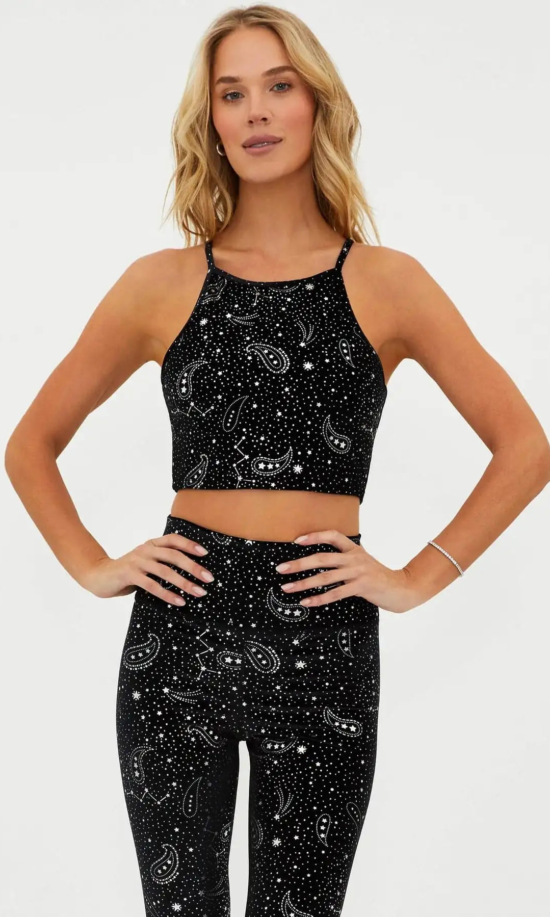 Beach Riot Anna Shooting Stars Gym Bra Top as seen on Malin Andersson Crop Top by Beach Riot as seen on celebrities