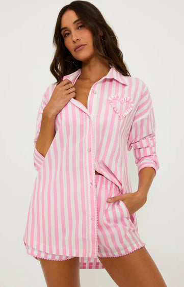 Beach Riot Cassidy Prism Pink Blouse Shirt by Beach Riot as seen on celebrities