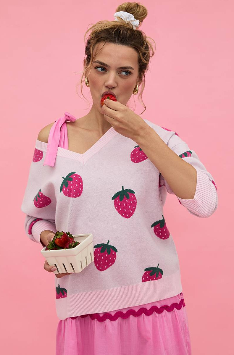 Beach Riot Joey Strawberry Sweatshirt Jumper by Beach Riot as seen on celebrities
