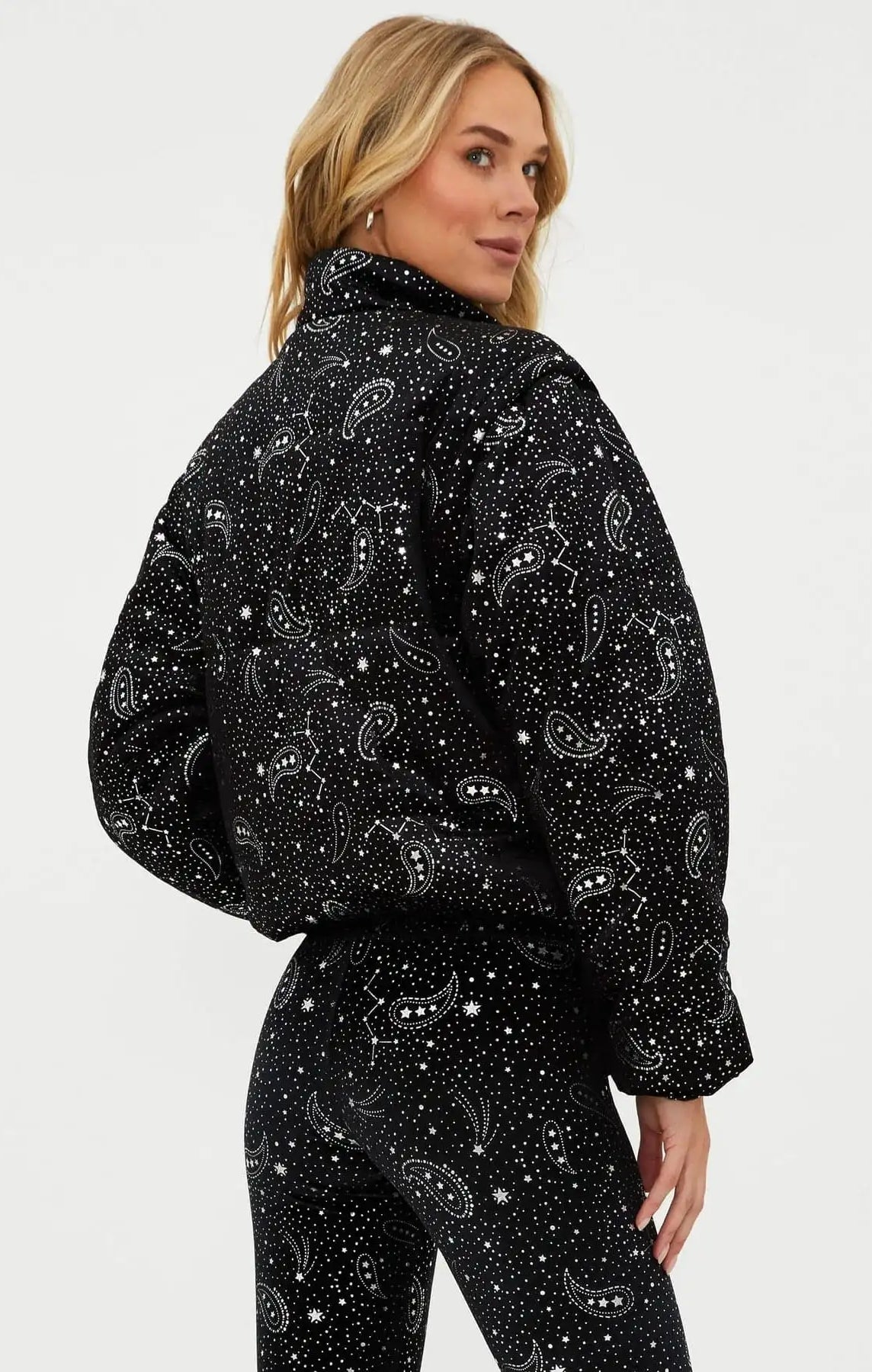 Beach Riot Kris Convertible Shooting Stars Puffer Jacket Jacket by Beach Riot as seen on celebrities