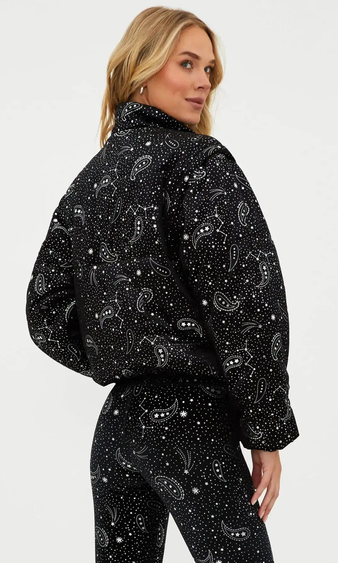 Beach Riot Kris Convertible Shooting Stars Puffer Jacket Jacket by Beach Riot as seen on celebrities