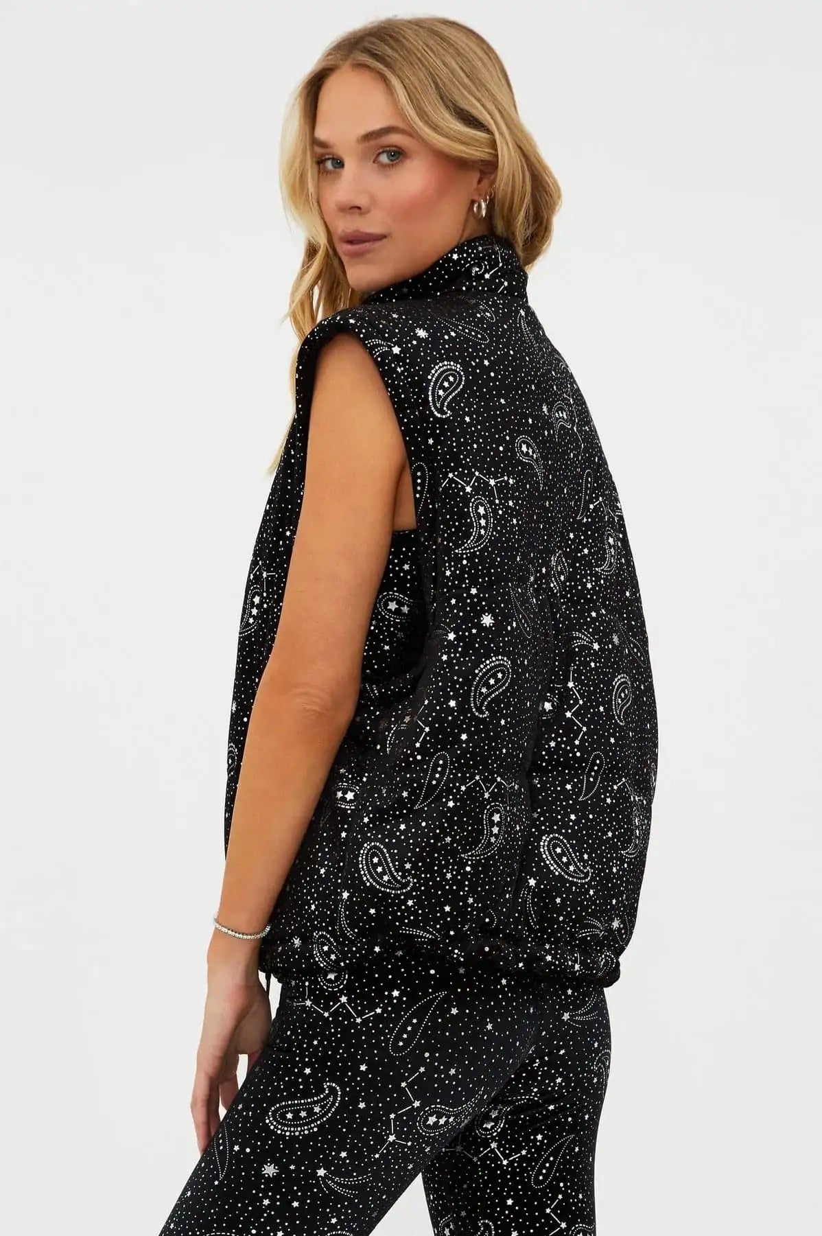 Beach Riot Kris Convertible Shooting Stars Puffer Jacket Jacket by Beach Riot as seen on celebrities