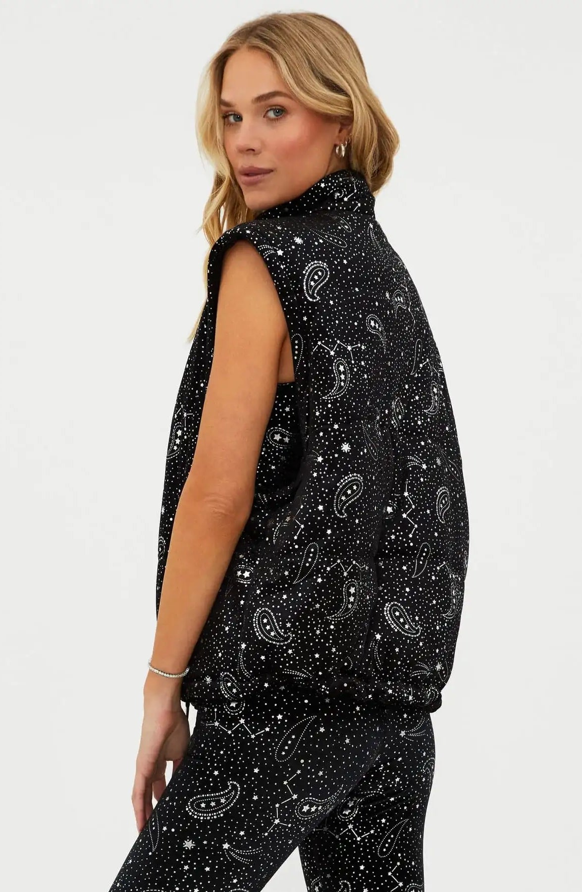 Beach Riot Kris Convertible Shooting Stars Puffer Jacket Jacket by Beach Riot as seen on celebrities