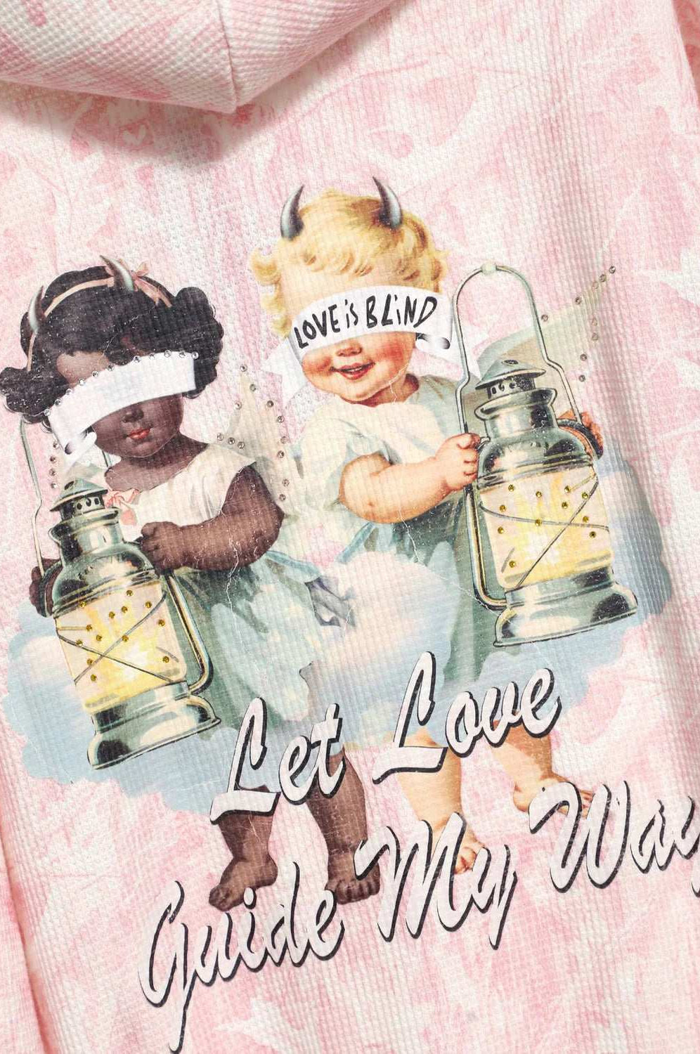 Boys Lie Let Love Guide My Way Rhinestone Racer Hoodie