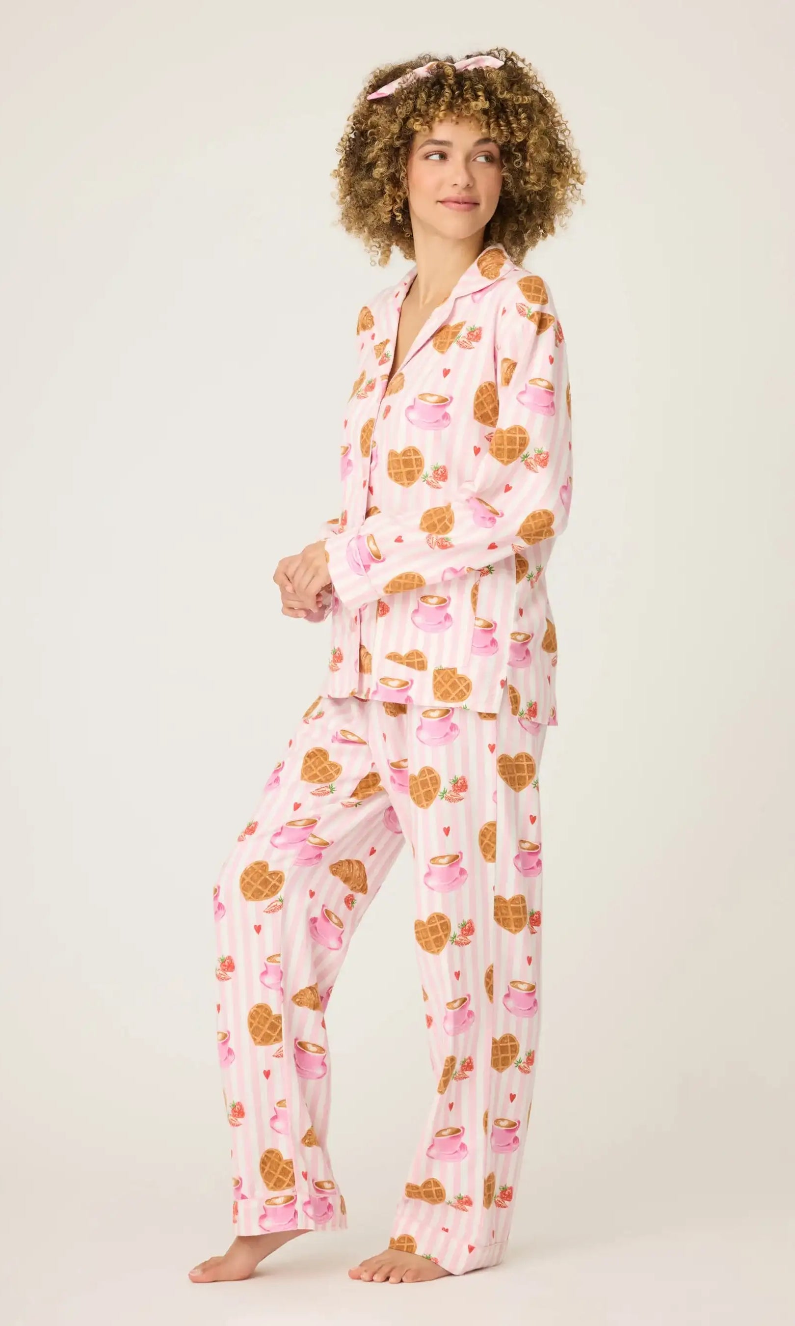 PJ Salvage Brunch Club Breakfast 3-Piece Flannel PJ Set