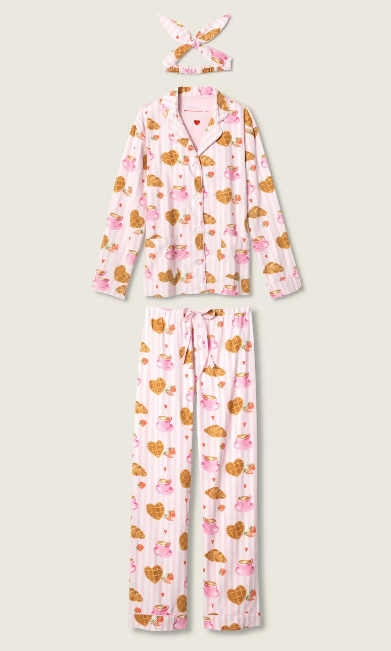 PJ Salvage Brunch Club Breakfast 3-Piece Flannel PJ Set