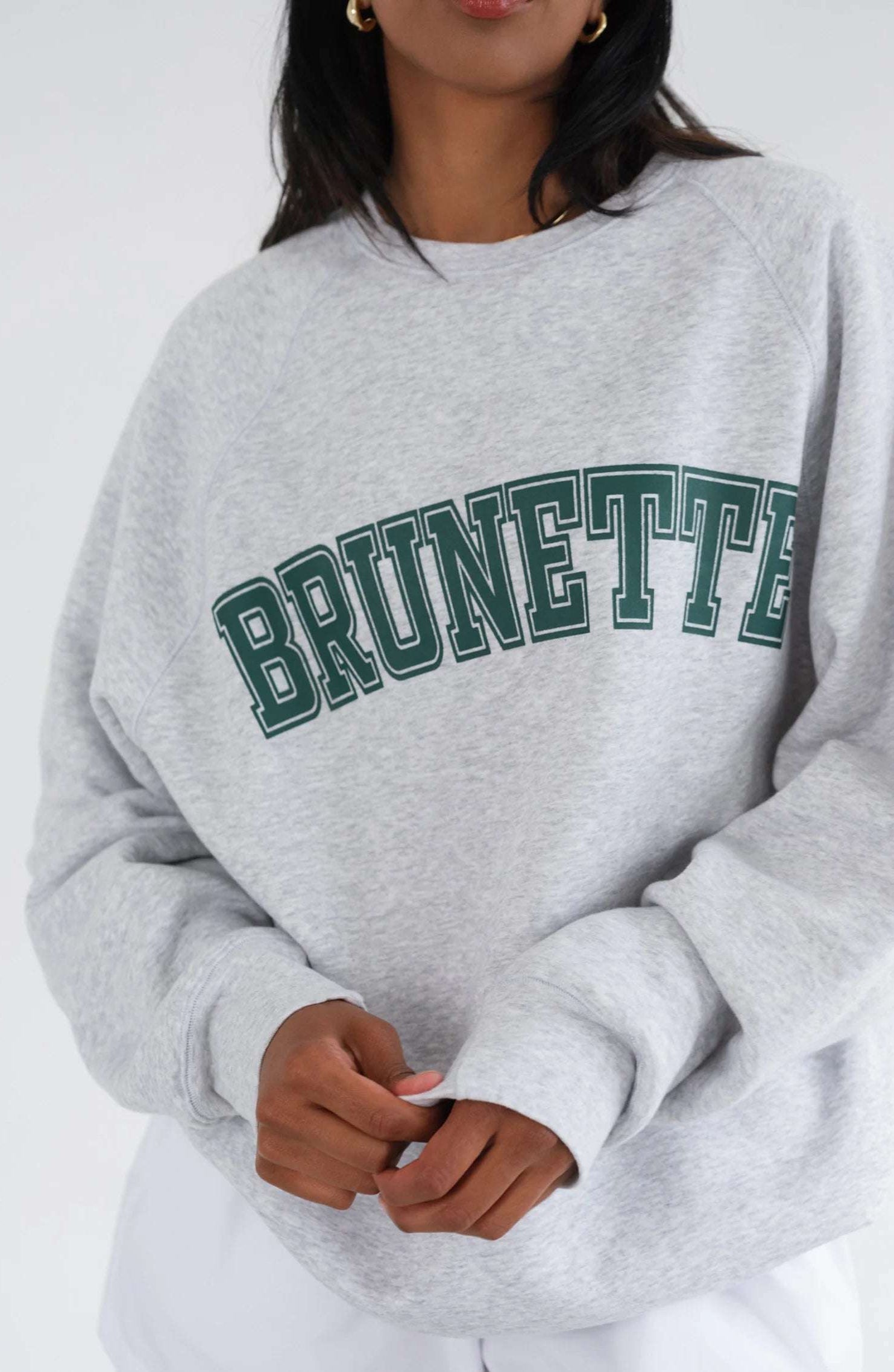 Brunette The Label "Brunette" Grey Varsity Hair Colour Not Your Boyfriend's Crew