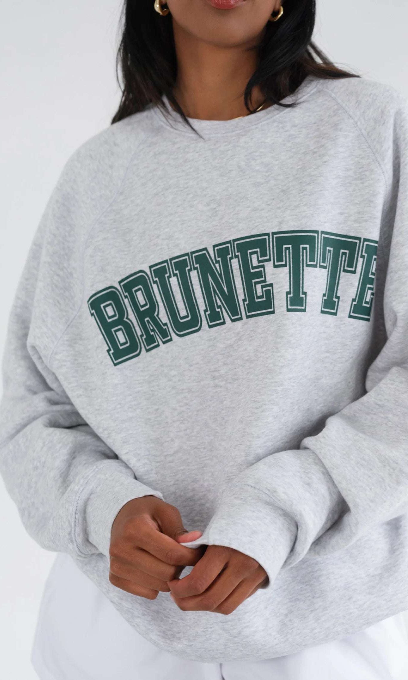 Brunette The Label "Brunette" Grey Varsity Hair Colour Not Your Boyfriend's Crew