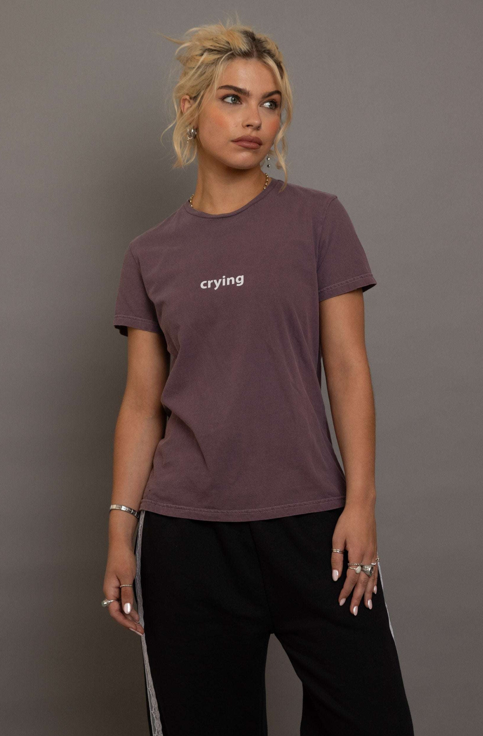 Daisy Street Crying Printed Tee T-Shirts by Daisy Street as seen on celebrities
